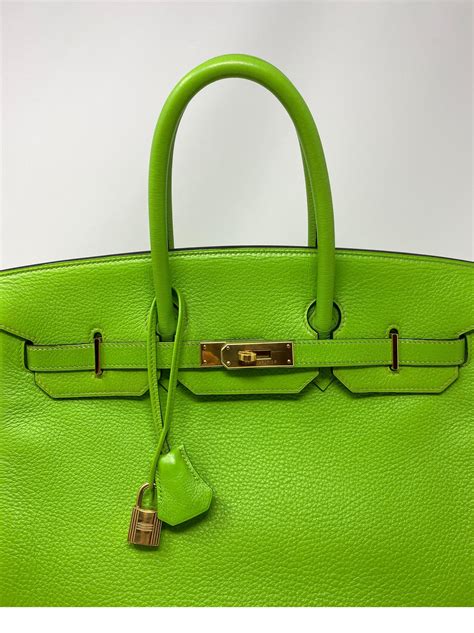 Hermes Birkin 35 Vert Cru Bag 